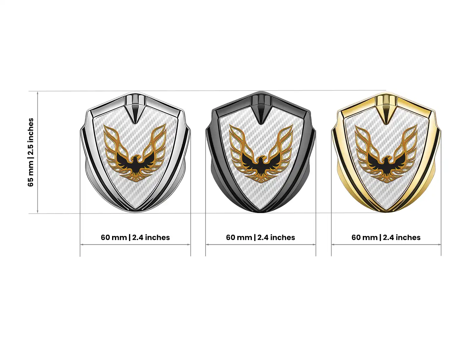 Pontiac Emblem Fender Badge Sports Style Glossy
